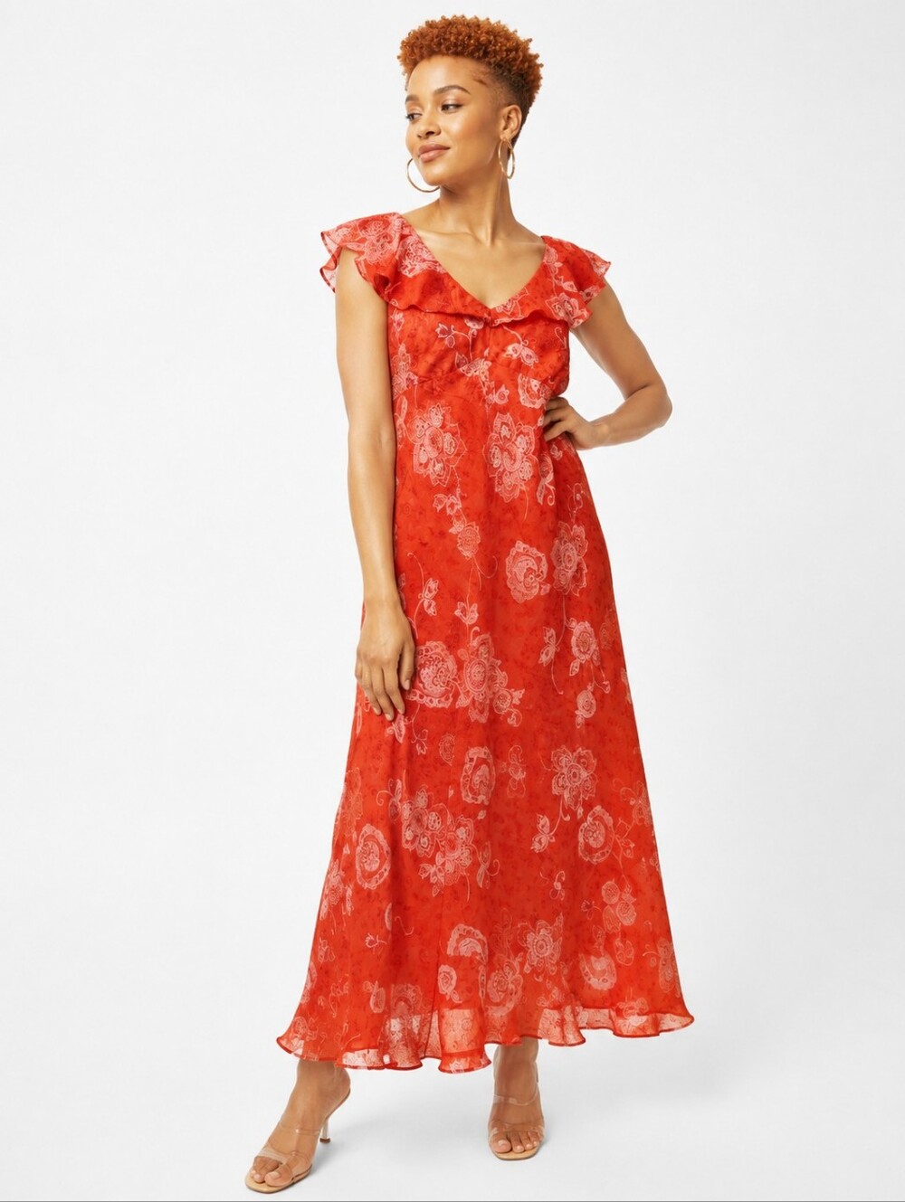 Scarlett Floral Ruffle Boho Chic Maxi Dress